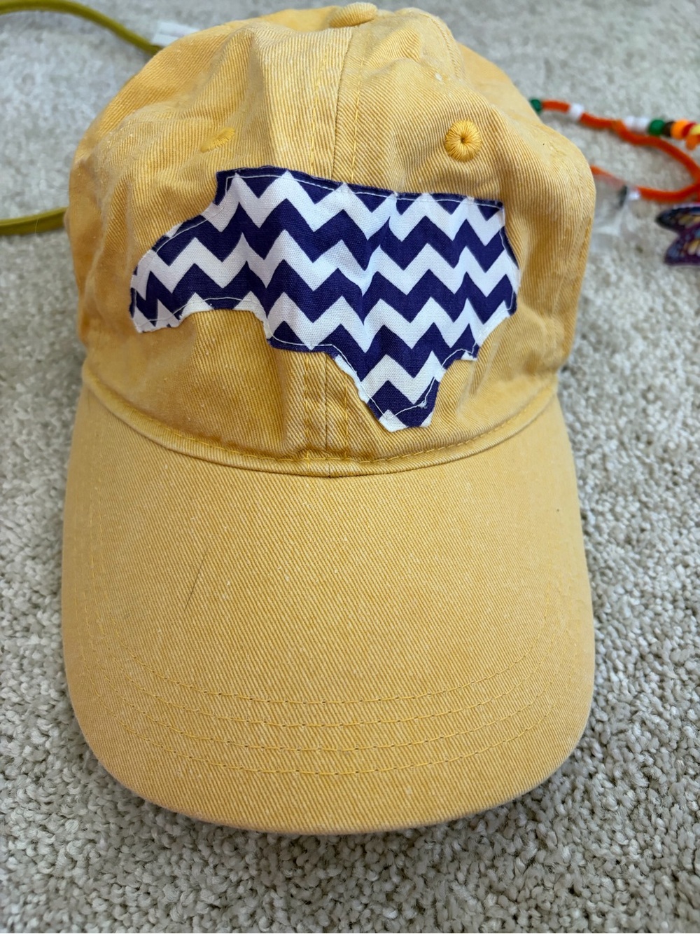 Yellow Chevron Patch Baseball Cap - Women